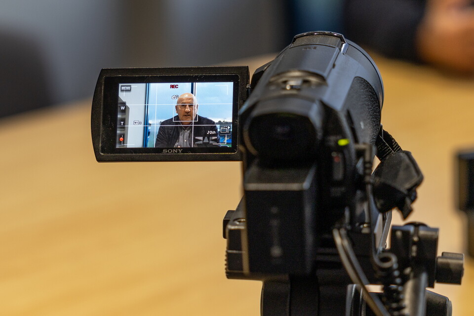 John Coleman on camera